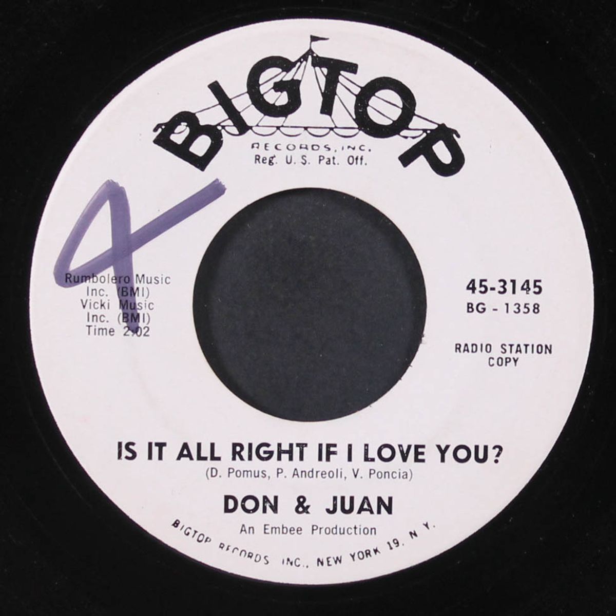 true love never runs smooth / is it all right if i love you by DON & JUAN
