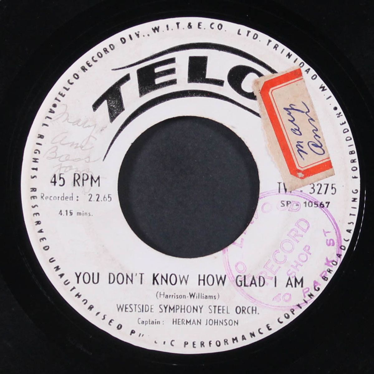 steering wheel / you don't know how glad i am by WESTSIDE SYMPHONY STEEL