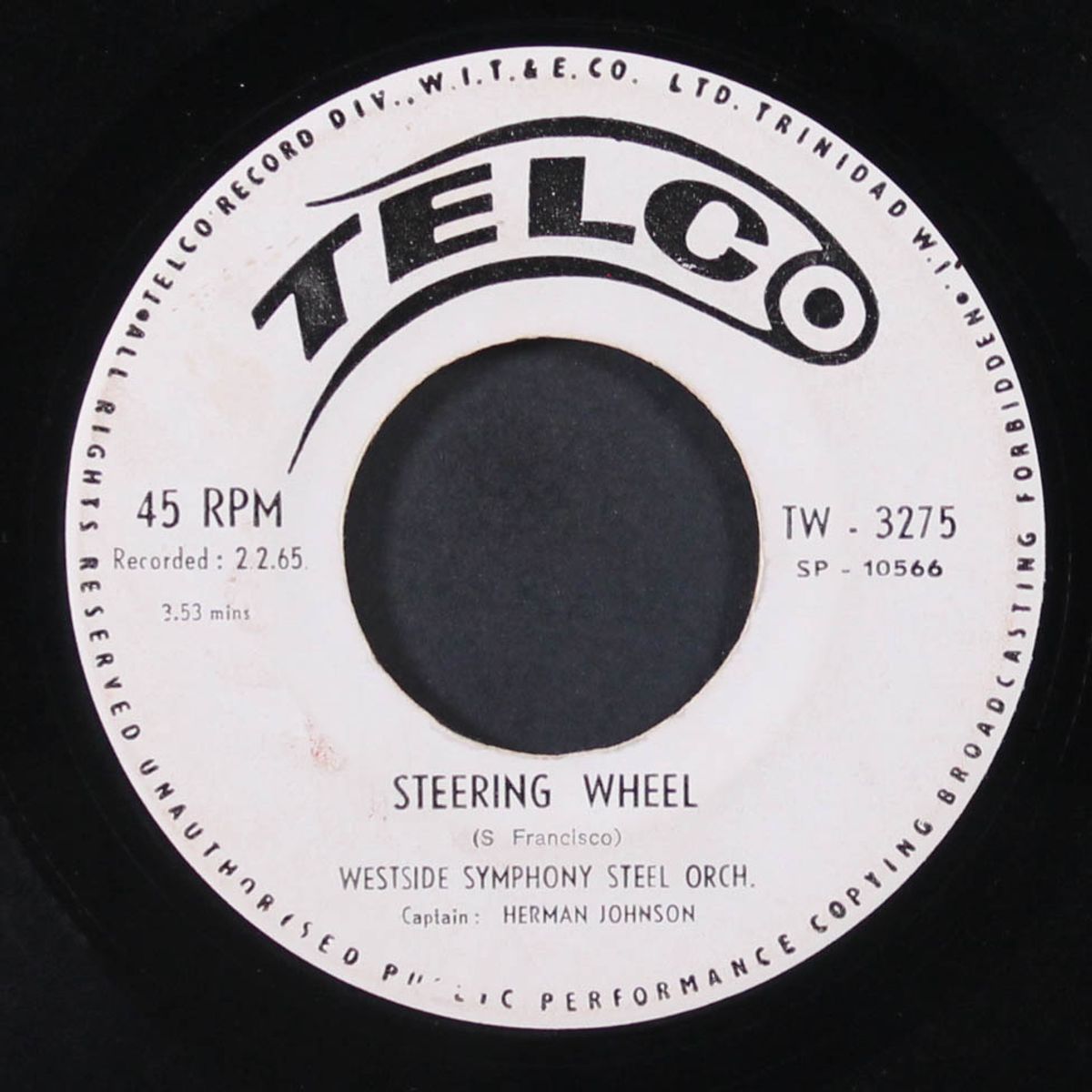 steering wheel / you don't know how glad i am by WESTSIDE SYMPHONY STEEL