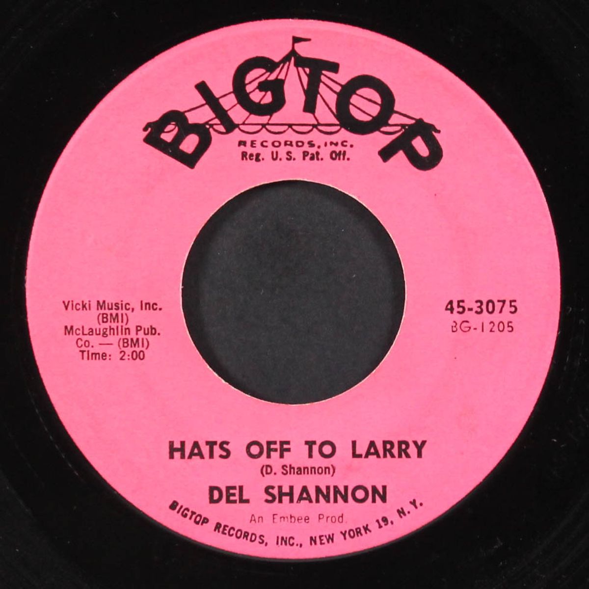 hats off to larry / don't gild the lily, lily by DEL SHANNON