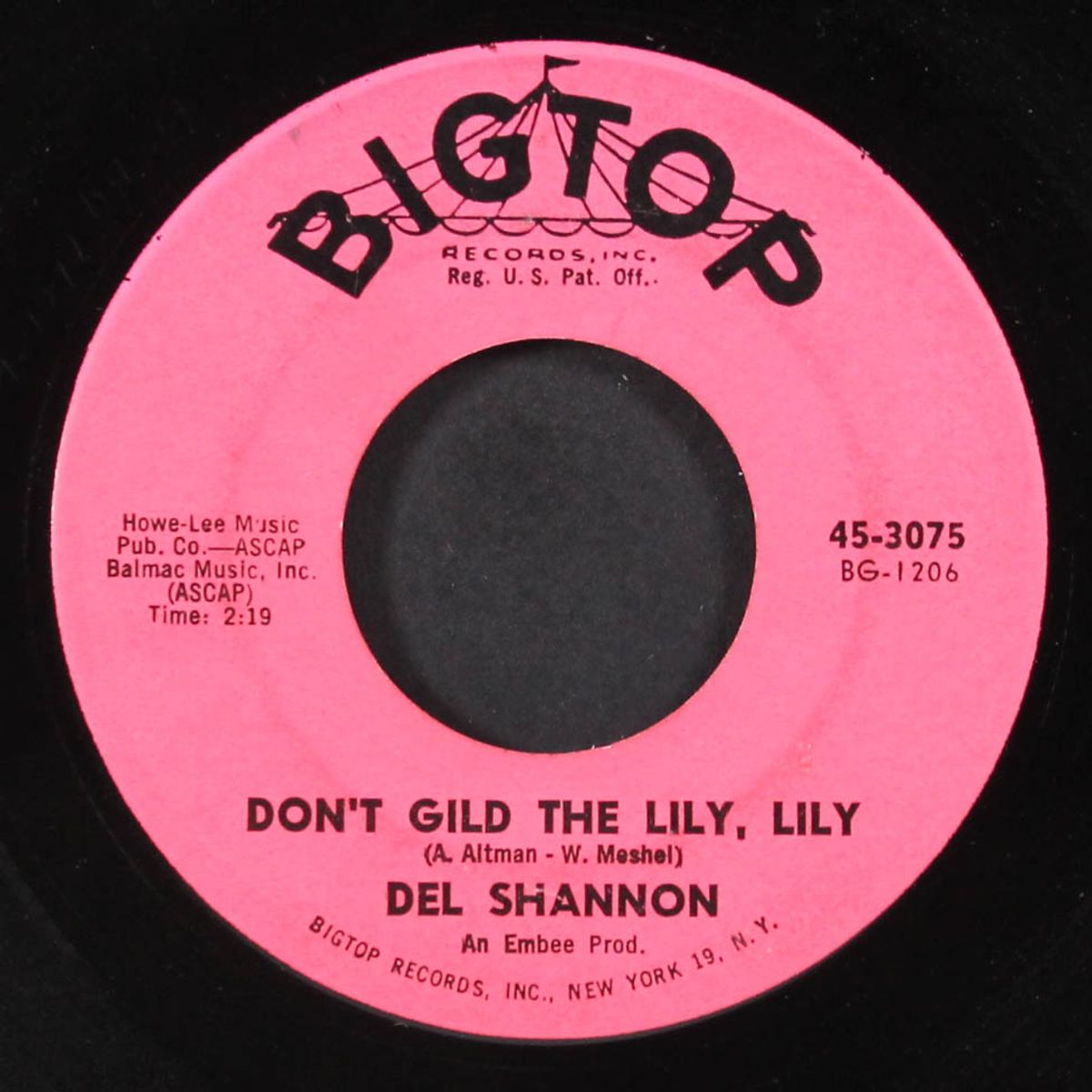 hats off to larry / don't gild the lily, lily by DEL SHANNON