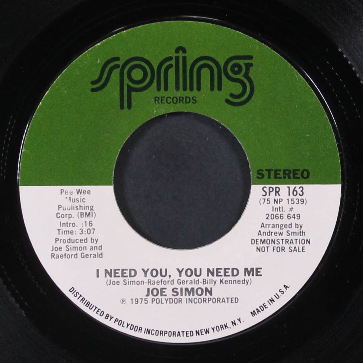 i need you, you need me / i'll take care by JOE SIMON