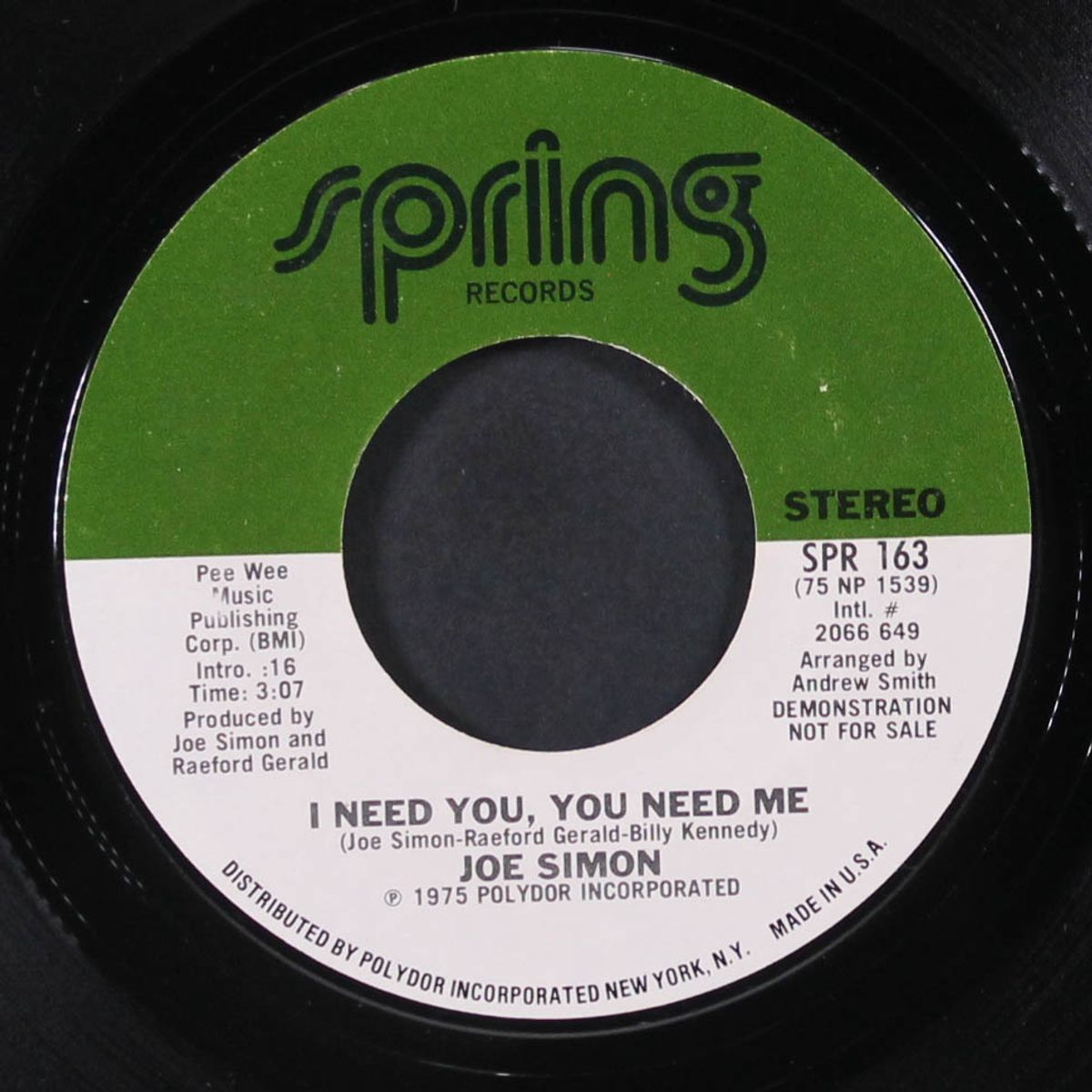 i need you, you need me / i'll take care by JOE SIMON