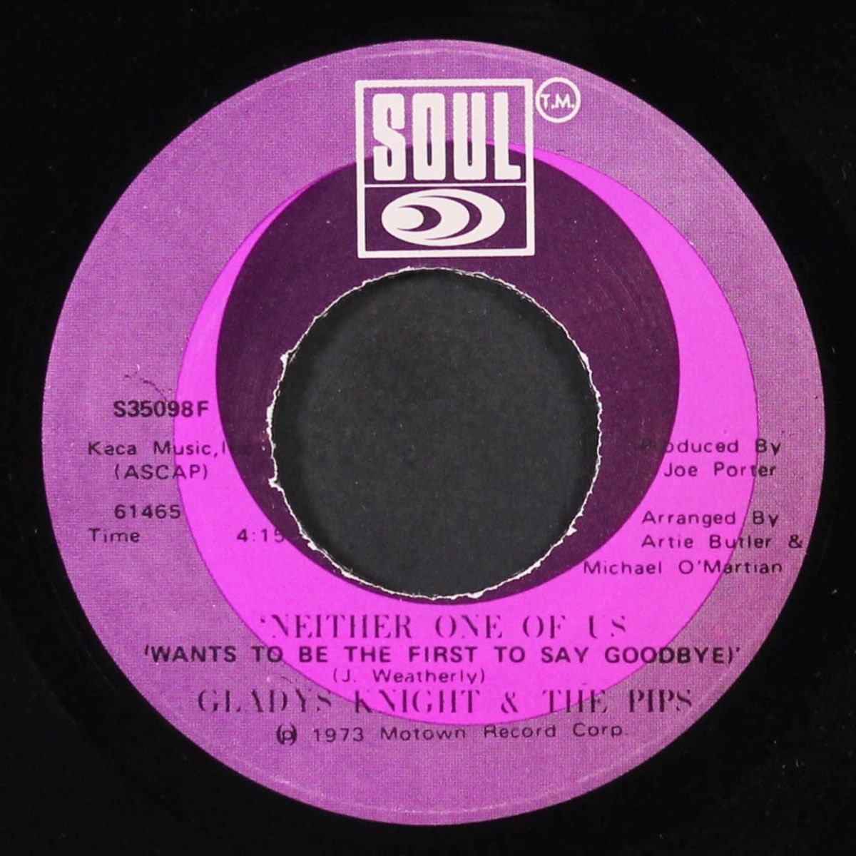 neither one of us / can't give it up no more by GLADYS KNIGHT & PIPS