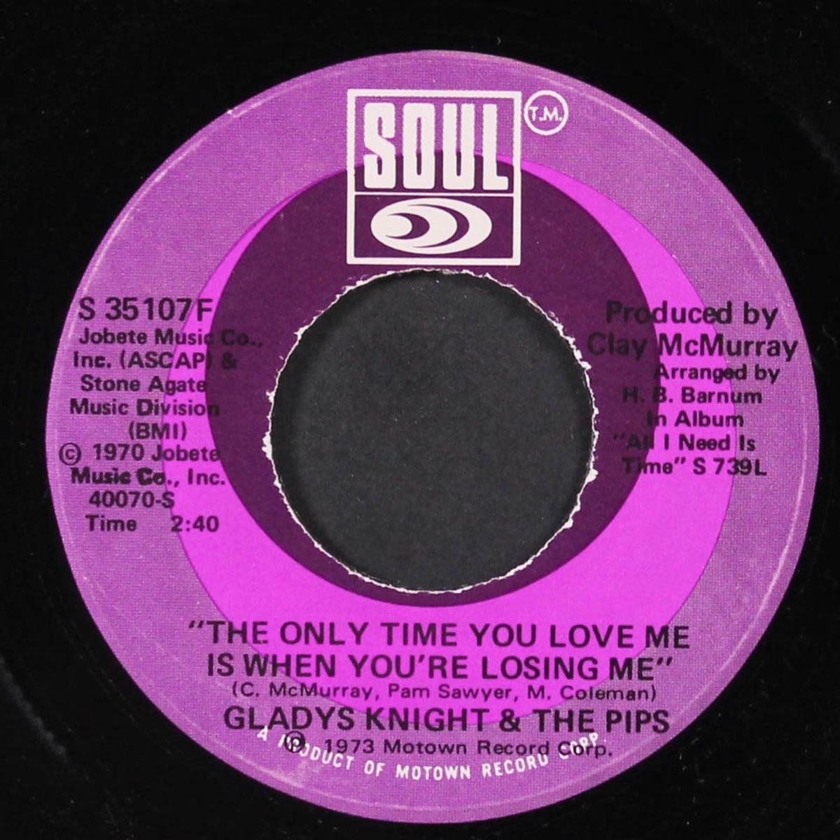 the only time you love me is when you're losing me / all i need is time by GLADYS KNIGHT & PIPS