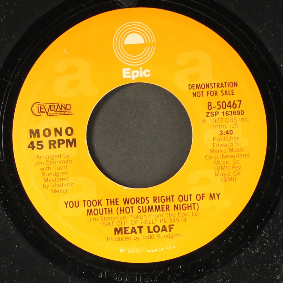 you took the words right out of my mouth / same by MEAT LOAF