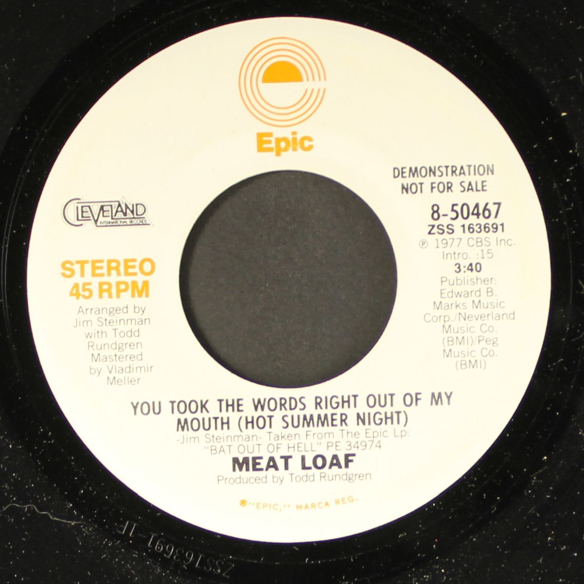 you took the words right out of my mouth / same by MEAT LOAF