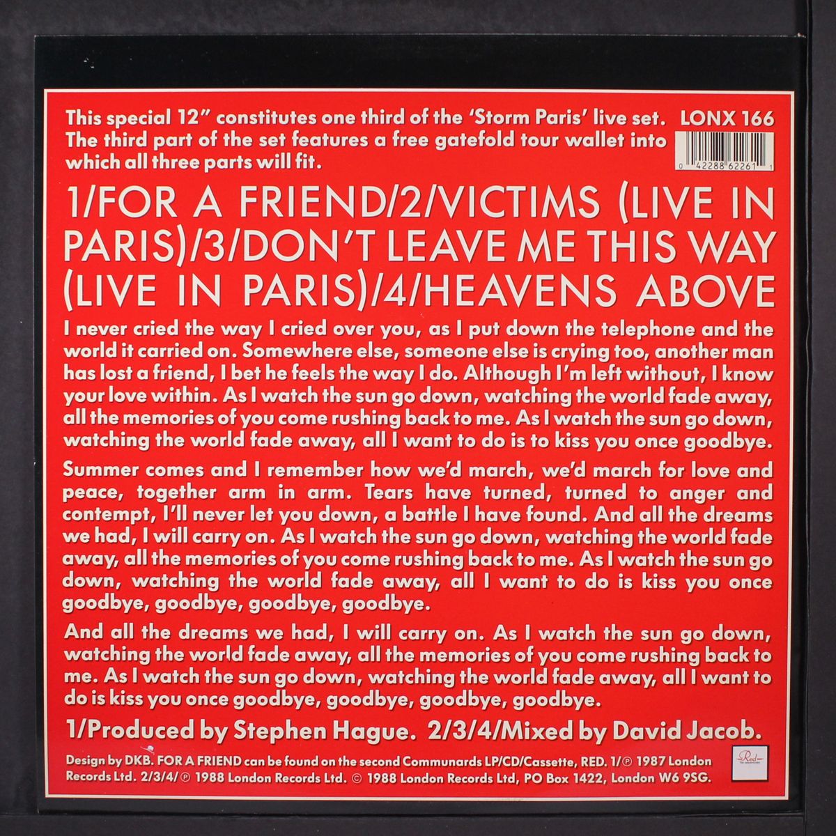 for a friend (sides 1 & 2) by COMMUNARDS
