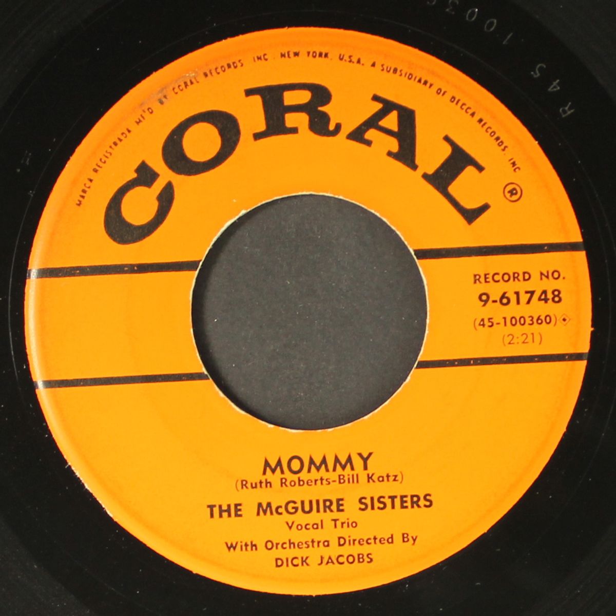 goodnight my love, pleasant dreams / mommy by MCGUIRE SISTERS