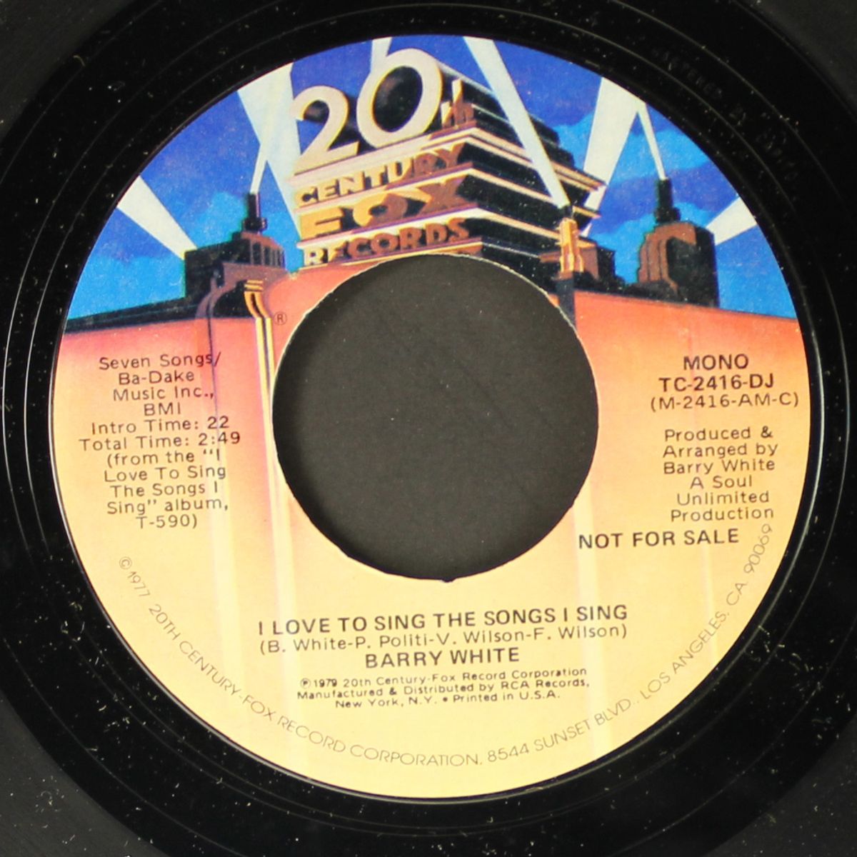 i love to sing the songs i sing / mono by BARRY WHITE
