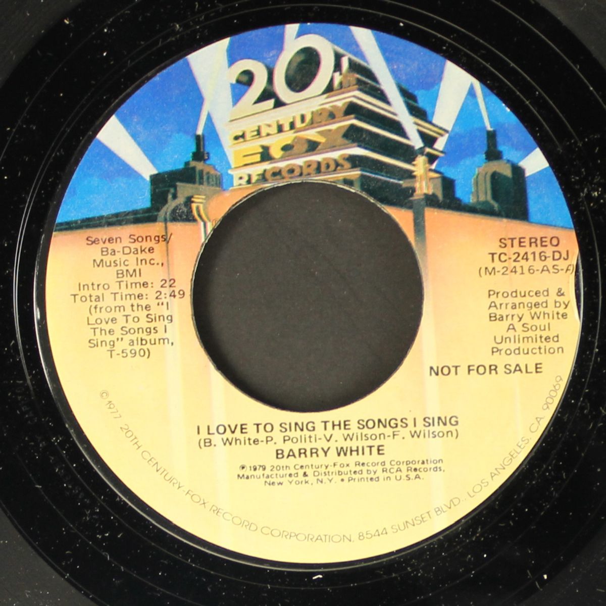 i love to sing the songs i sing / mono by BARRY WHITE