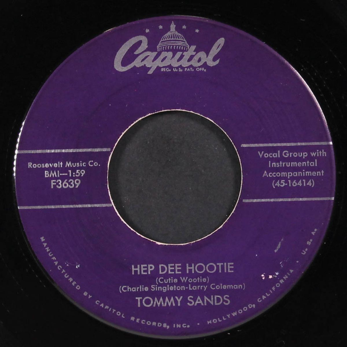 teen-age crush / hep dee hottie by TOMMY SANDS