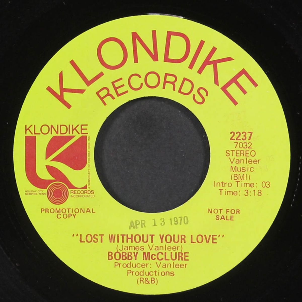 lost without your love / love's coming down on me by BOBBY MCCLURE
