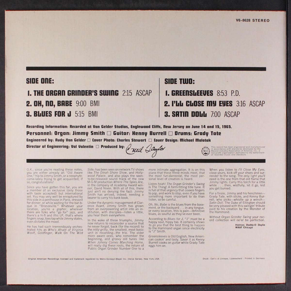 organ grinder swing by JIMMY SMITH