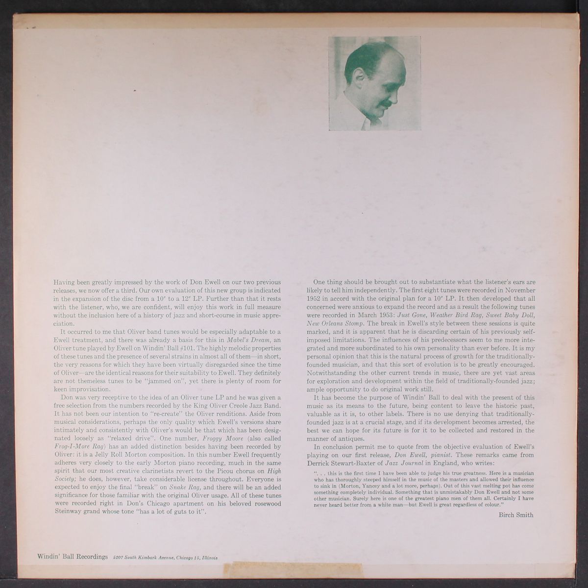 piano solos of king oliver by DON EWELL