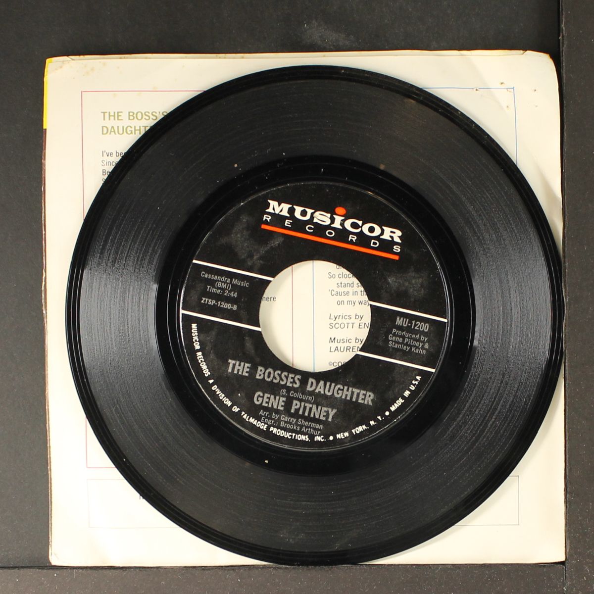 cold light of day / the boss's daughter by GENE PITNEY