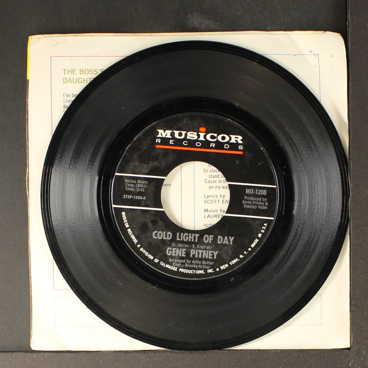 cold light of day / the boss's daughter by GENE PITNEY