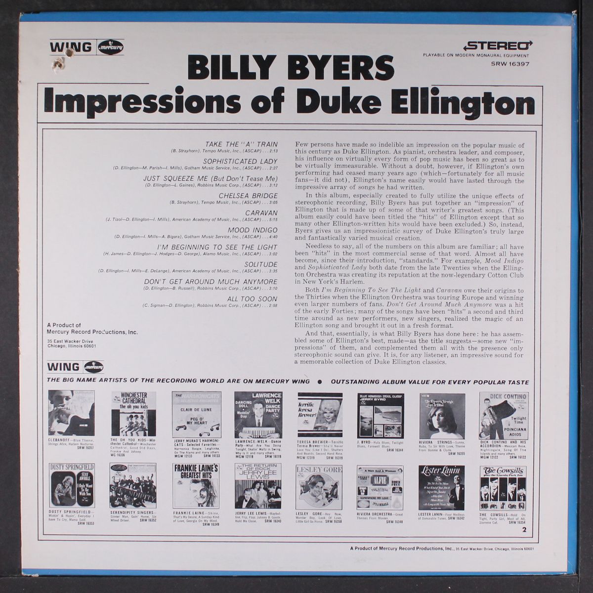 impressions of duke ellington by BILLY BYERS
