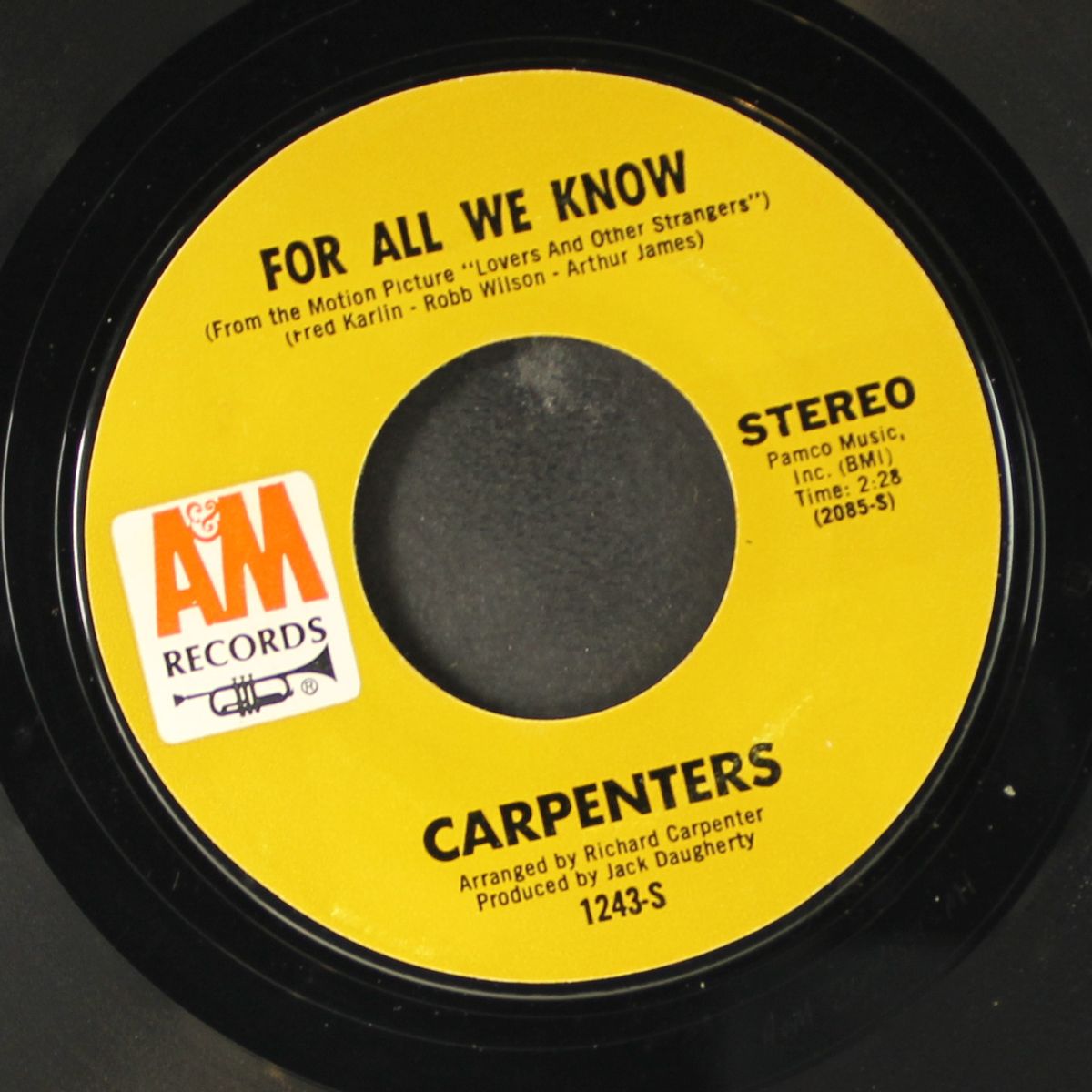 for all we know / don't be afraid by CARPENTERS