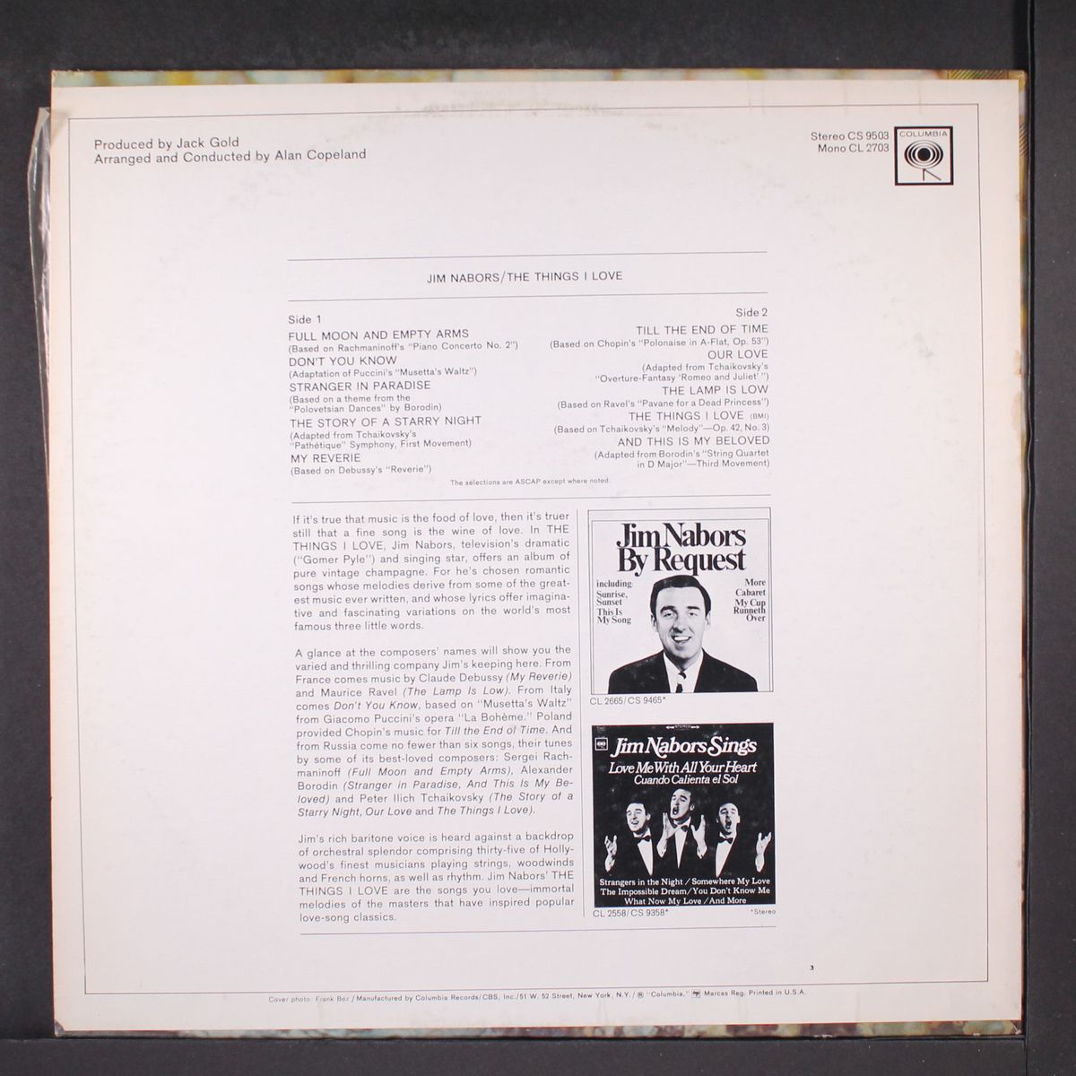 the things i love by JIM NABORS