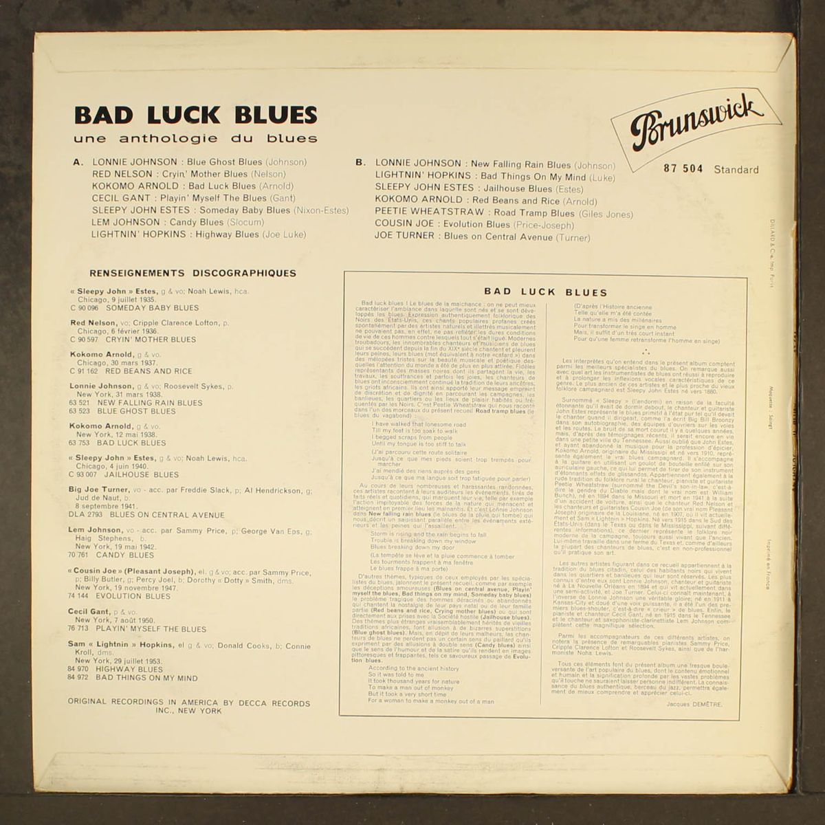 bad luck blues by VARIOUS
