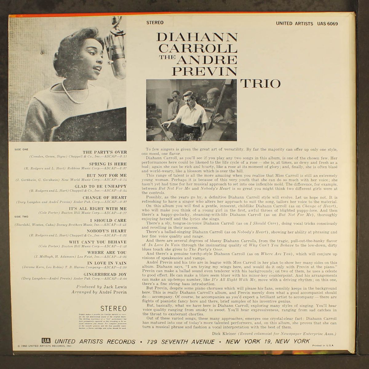 the andre previn trio by DIAHANN CARROLL