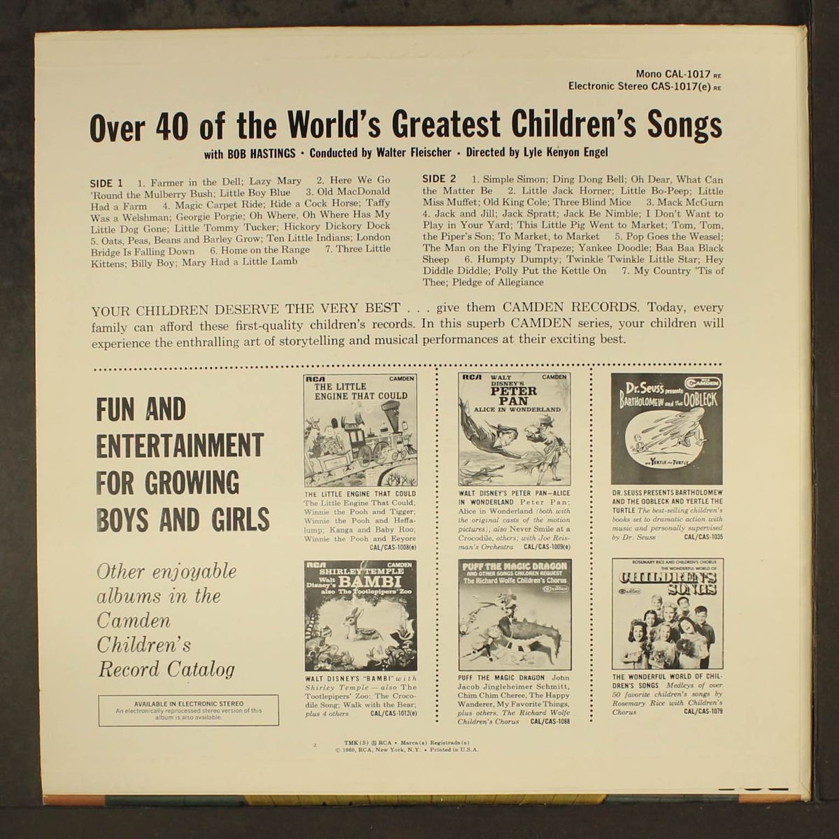 over 40 of the world's greatest children's songs by BOB HASTINGS