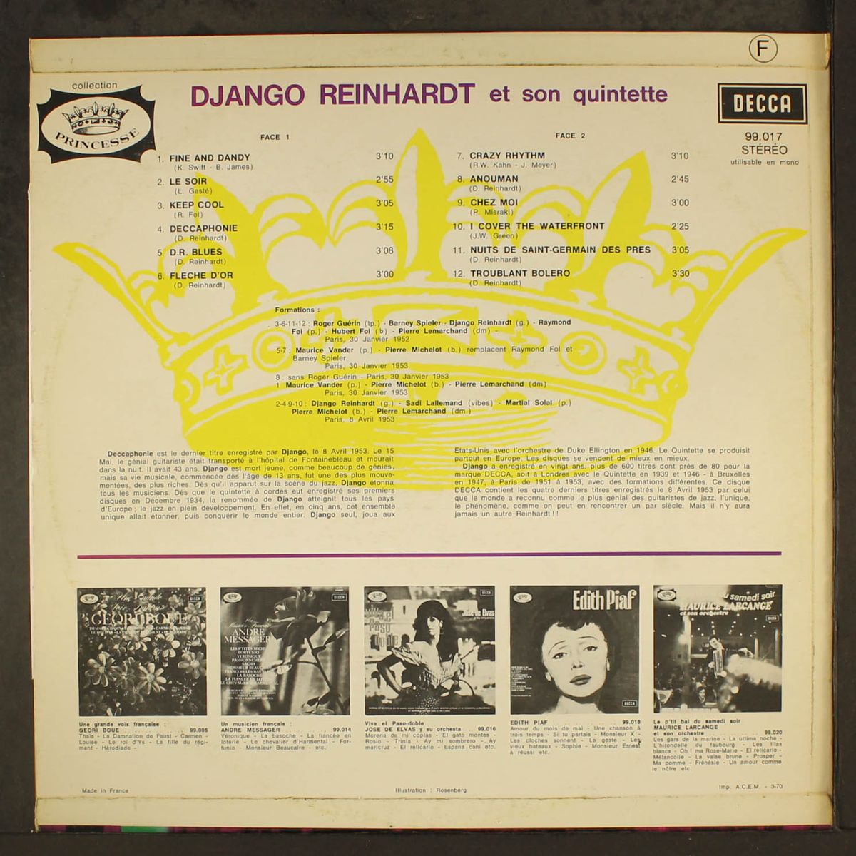 et son quintette by DJANGO REINHARDT