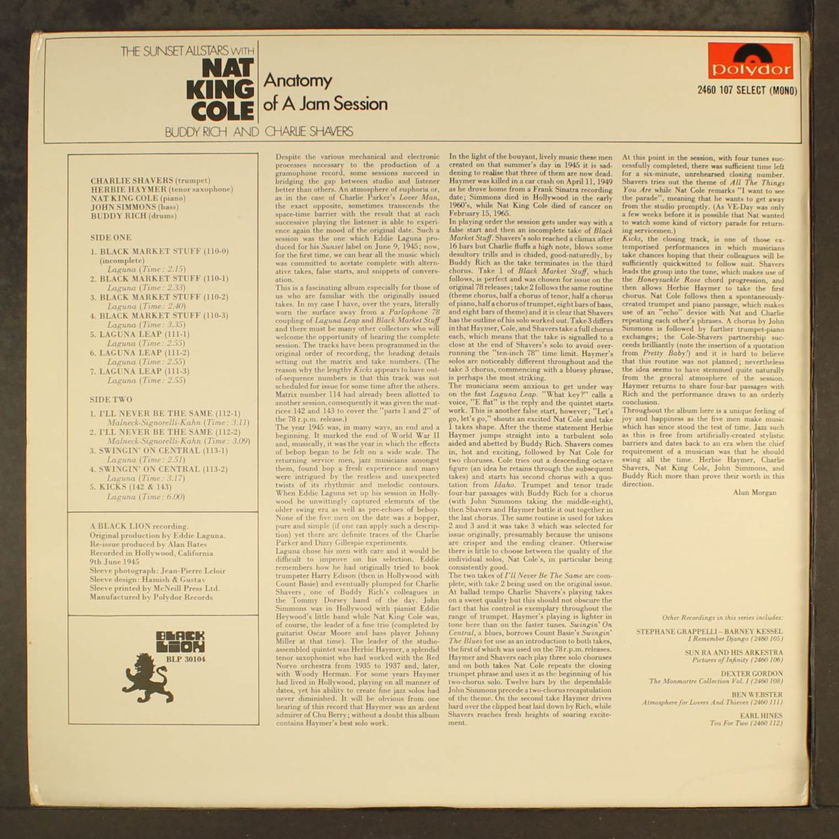 anatomy of a jam session by NAT KING COLE