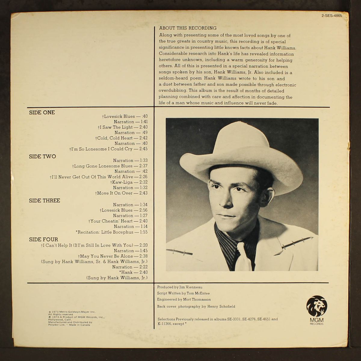 legend in song & story by HANK WILLIAMS / HANK WILLIAMS JR.