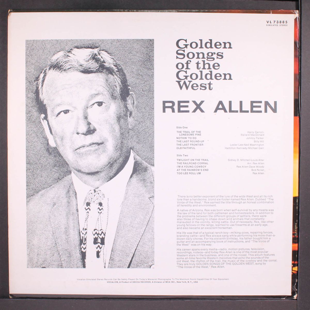 golden songs of the golden west by REX ALLEN