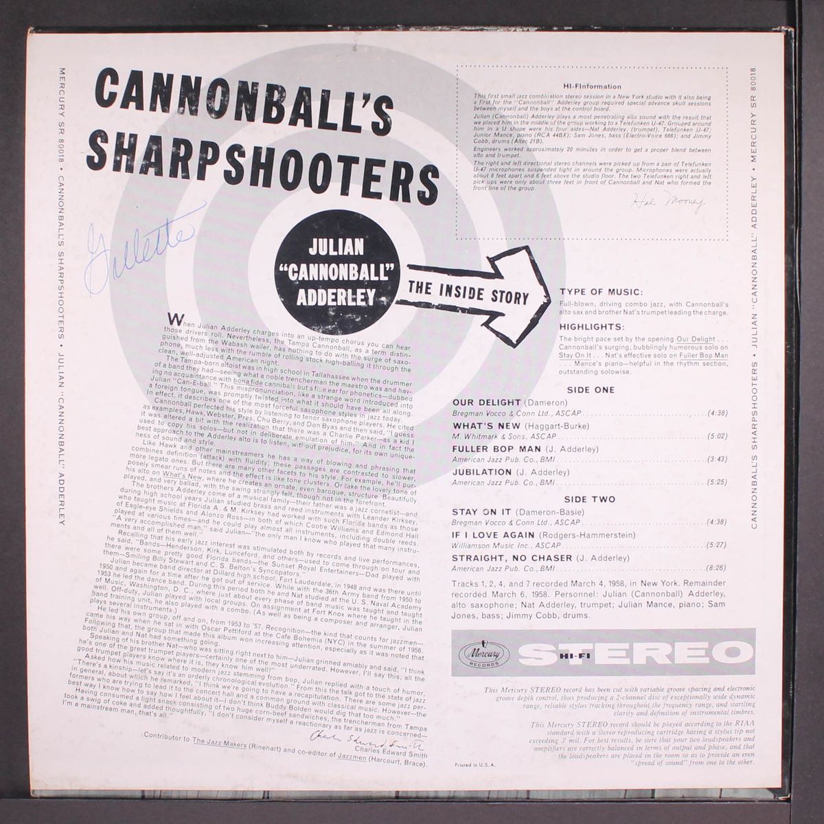 cannonball's sharpshooters by CANNONBALL ADDERLEY