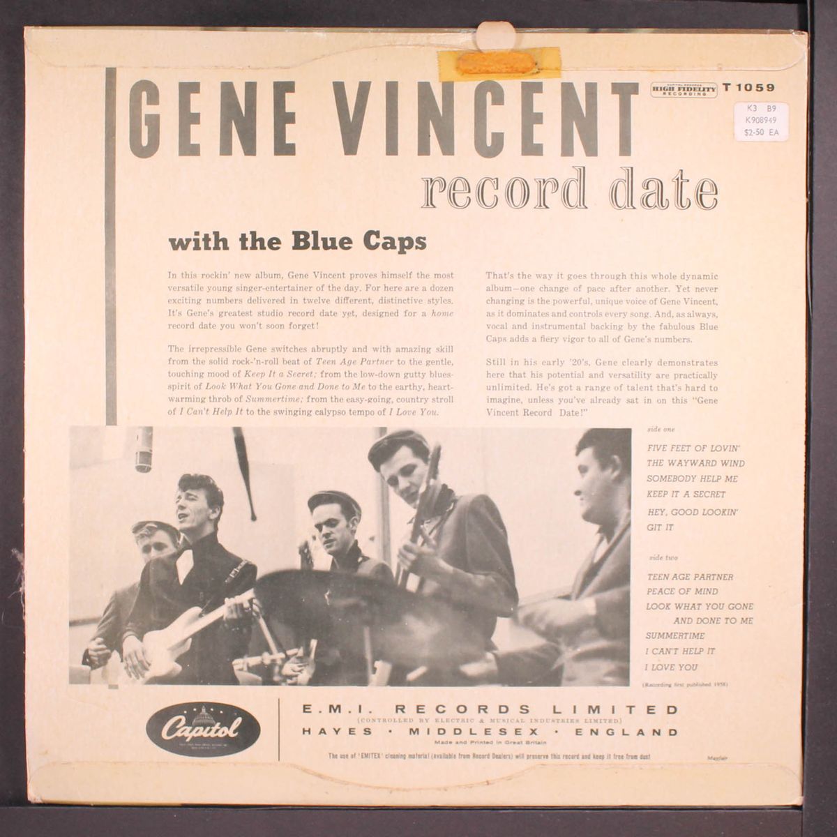 a gene vincent record date by GENE VINCENT
