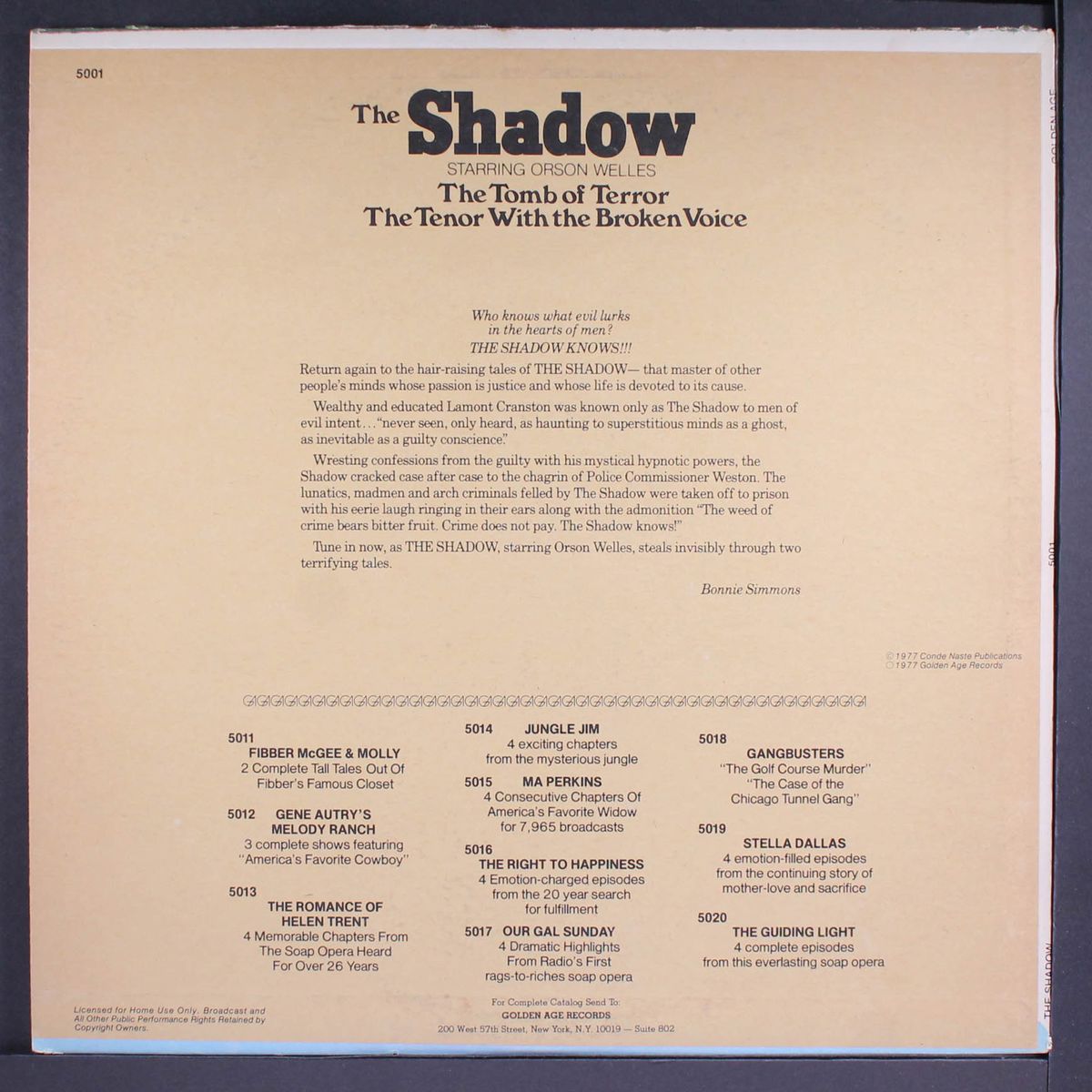 the shadow by ORIGINAL RADIO BROADCAST