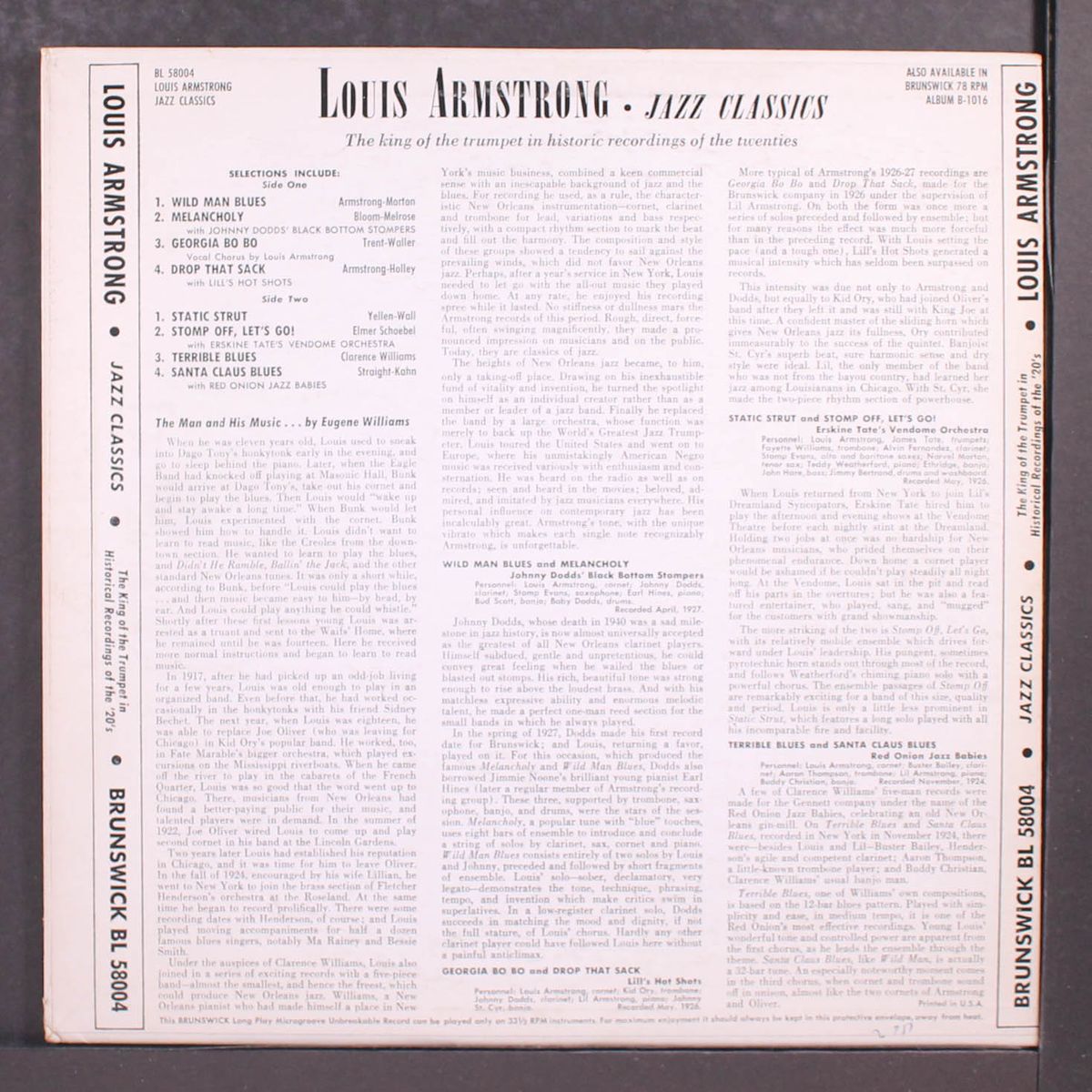 jazz classics by LOUIS ARMSTRONG