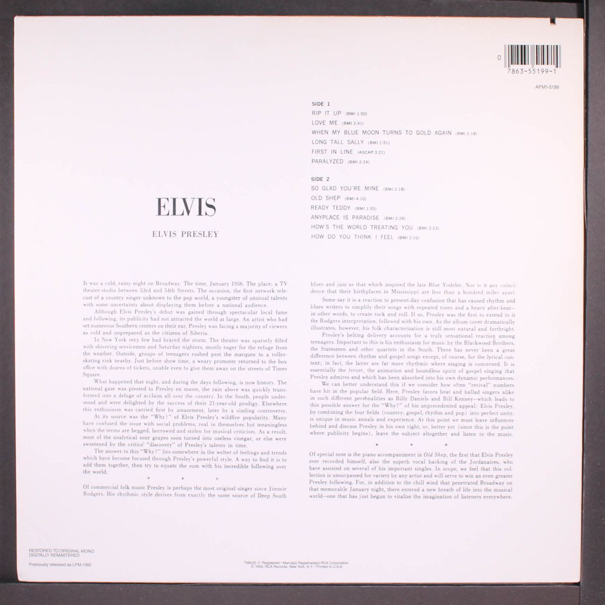 elvis by ELVIS PRESLEY