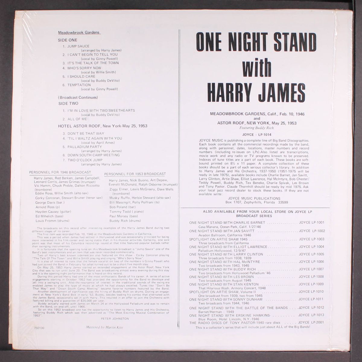 one night stand with by HARRY JAMES