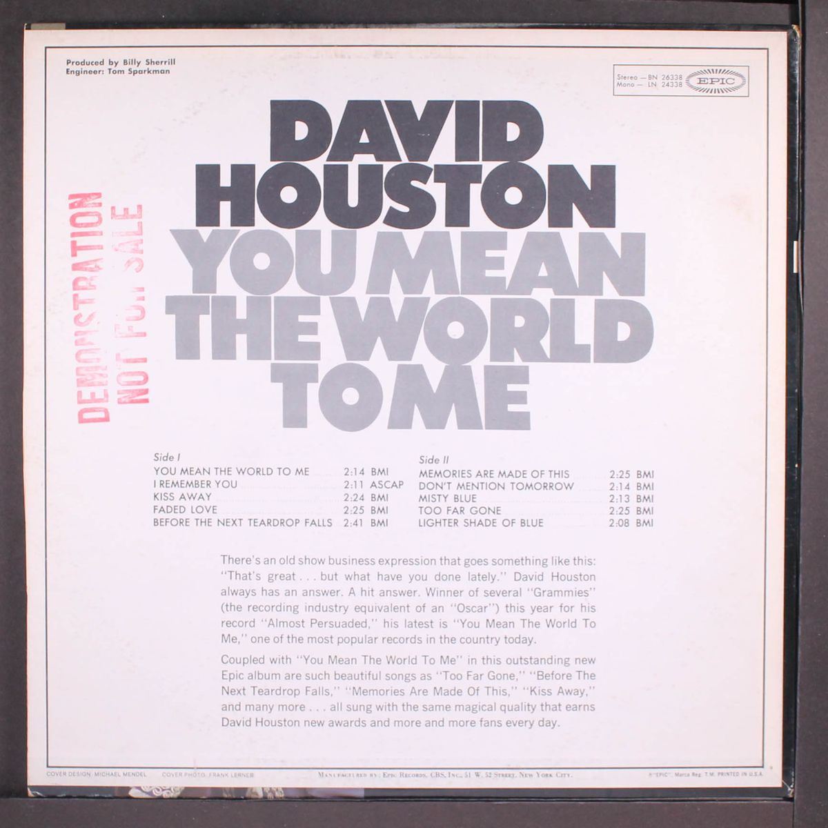 you mean the world to me by DAVID HOUSTON