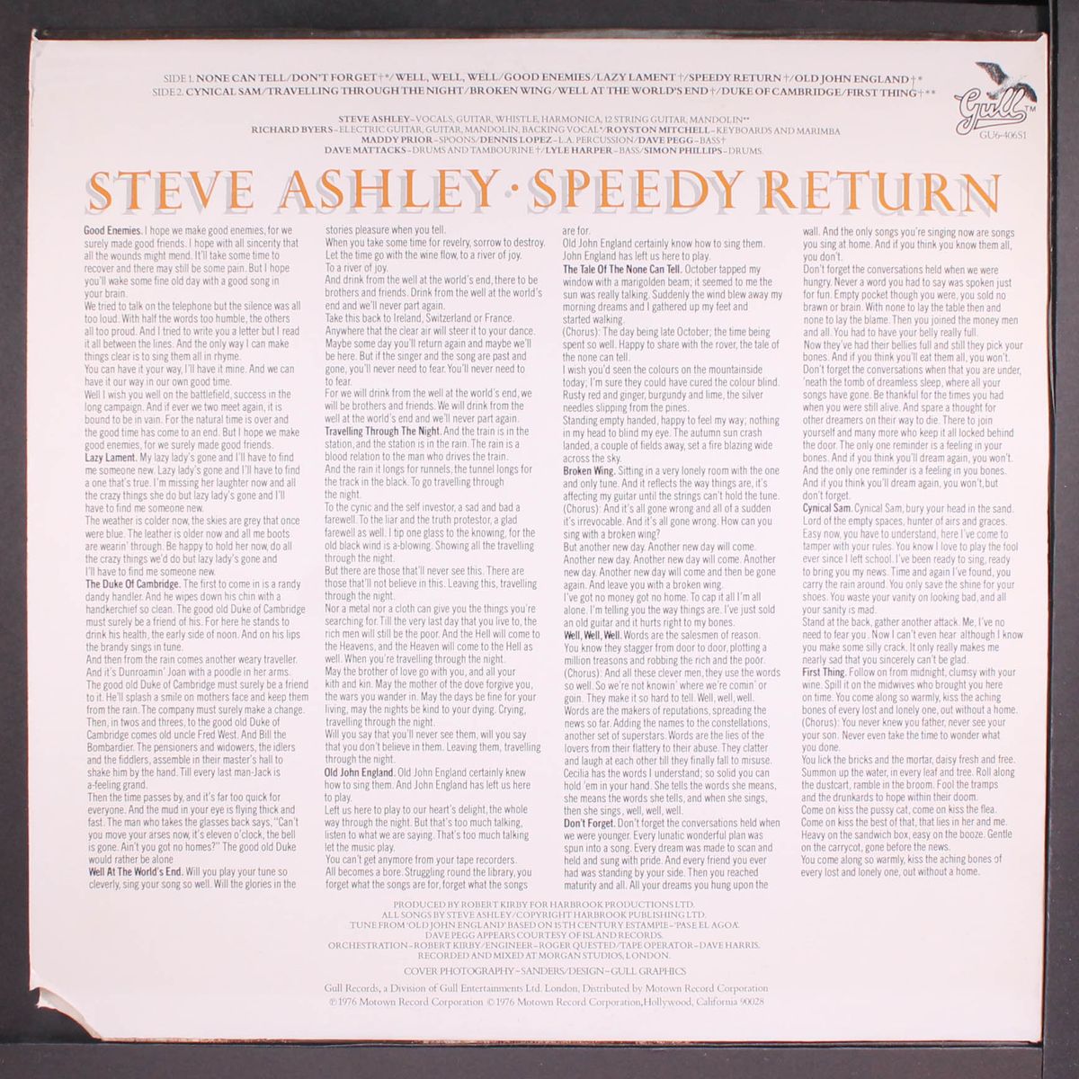 speedy return by STEVE ASHLEY