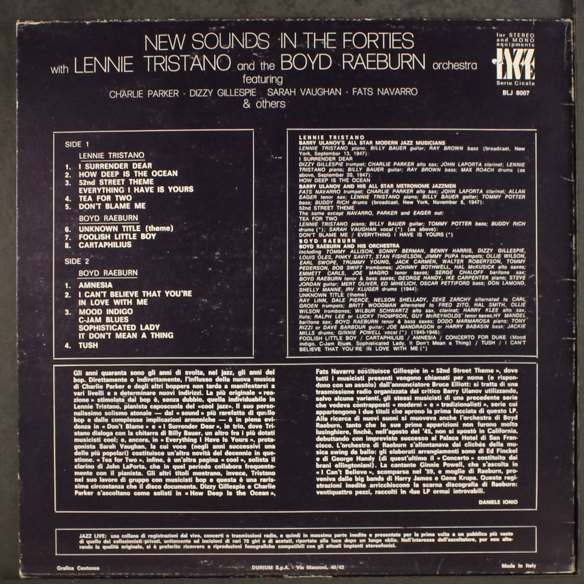 new sounds in the forties by LENNIE TRISTANO