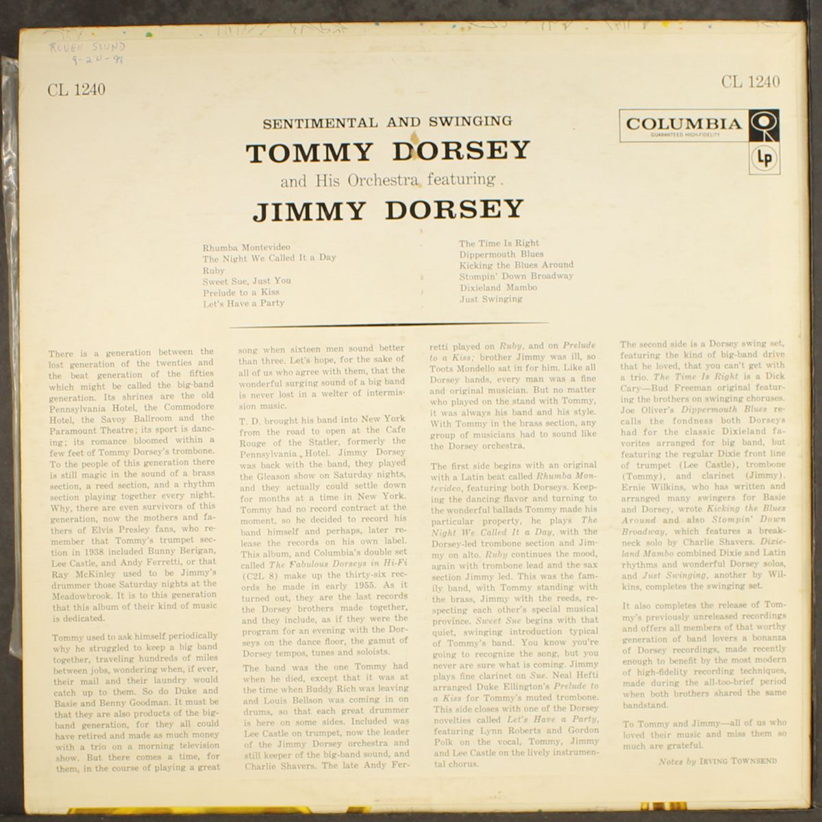 sentimental & swinging by TOMMY & JIMMY DORSEY
