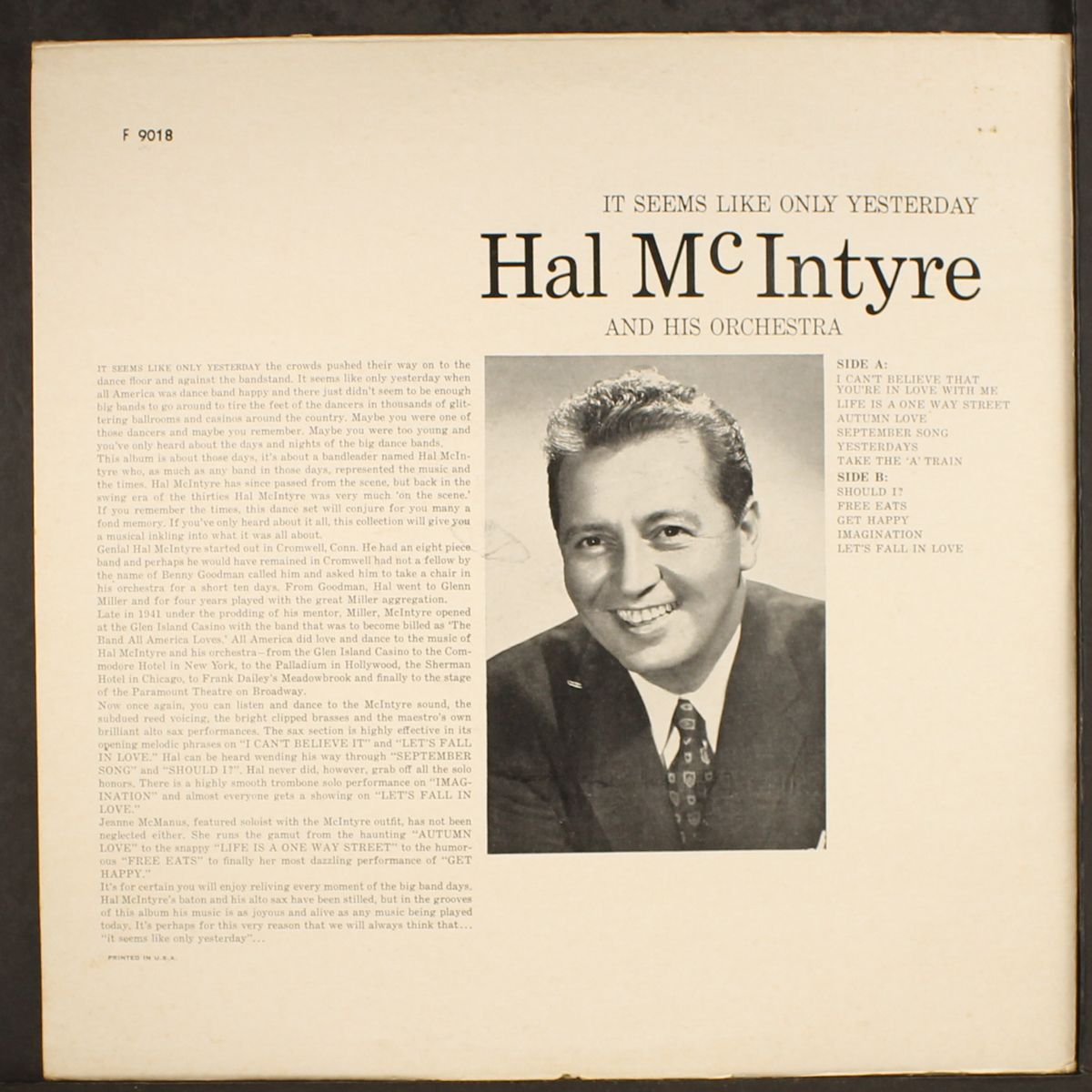 it seems like only yesterday by HAL MCINTYRE