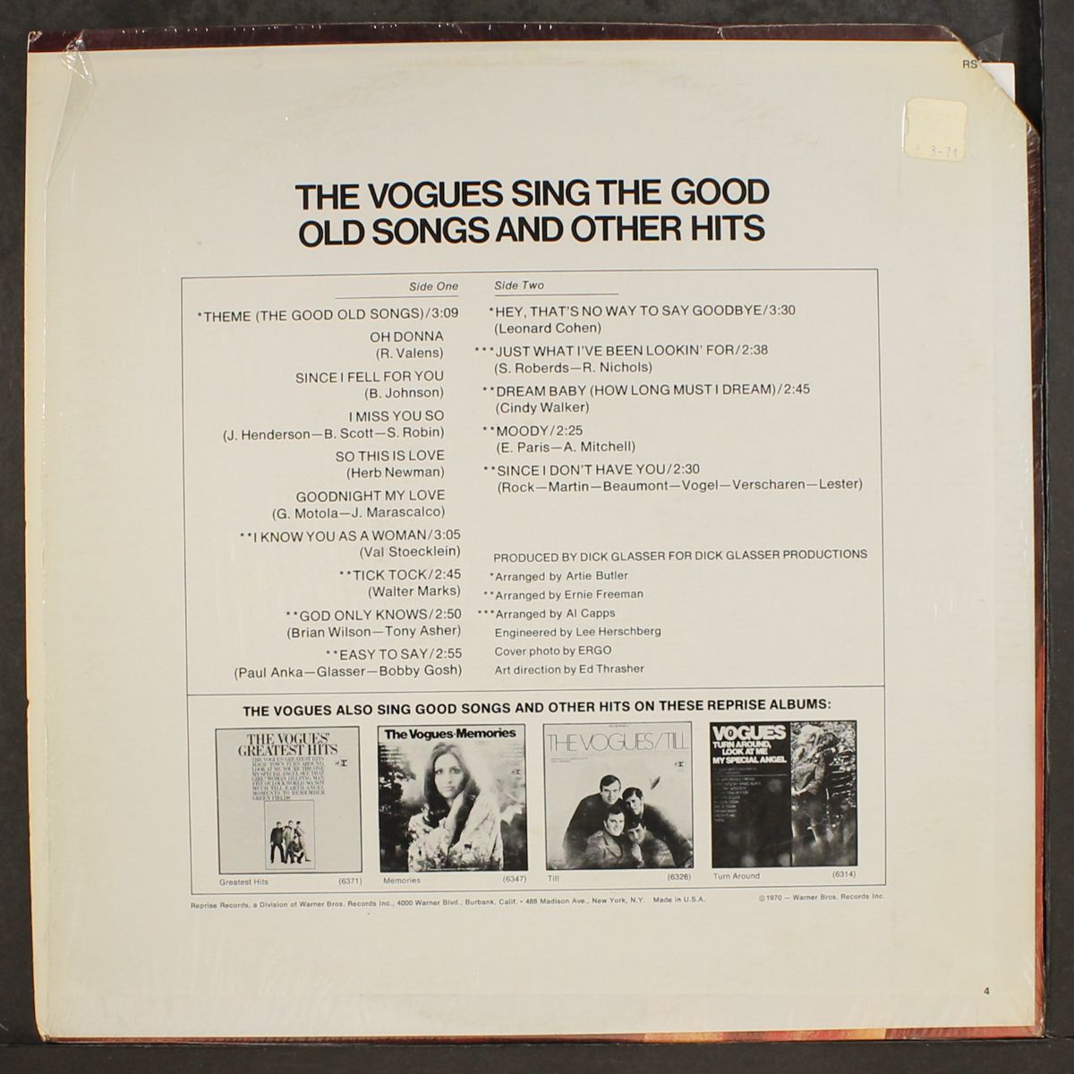the good old songs by VOGUES
