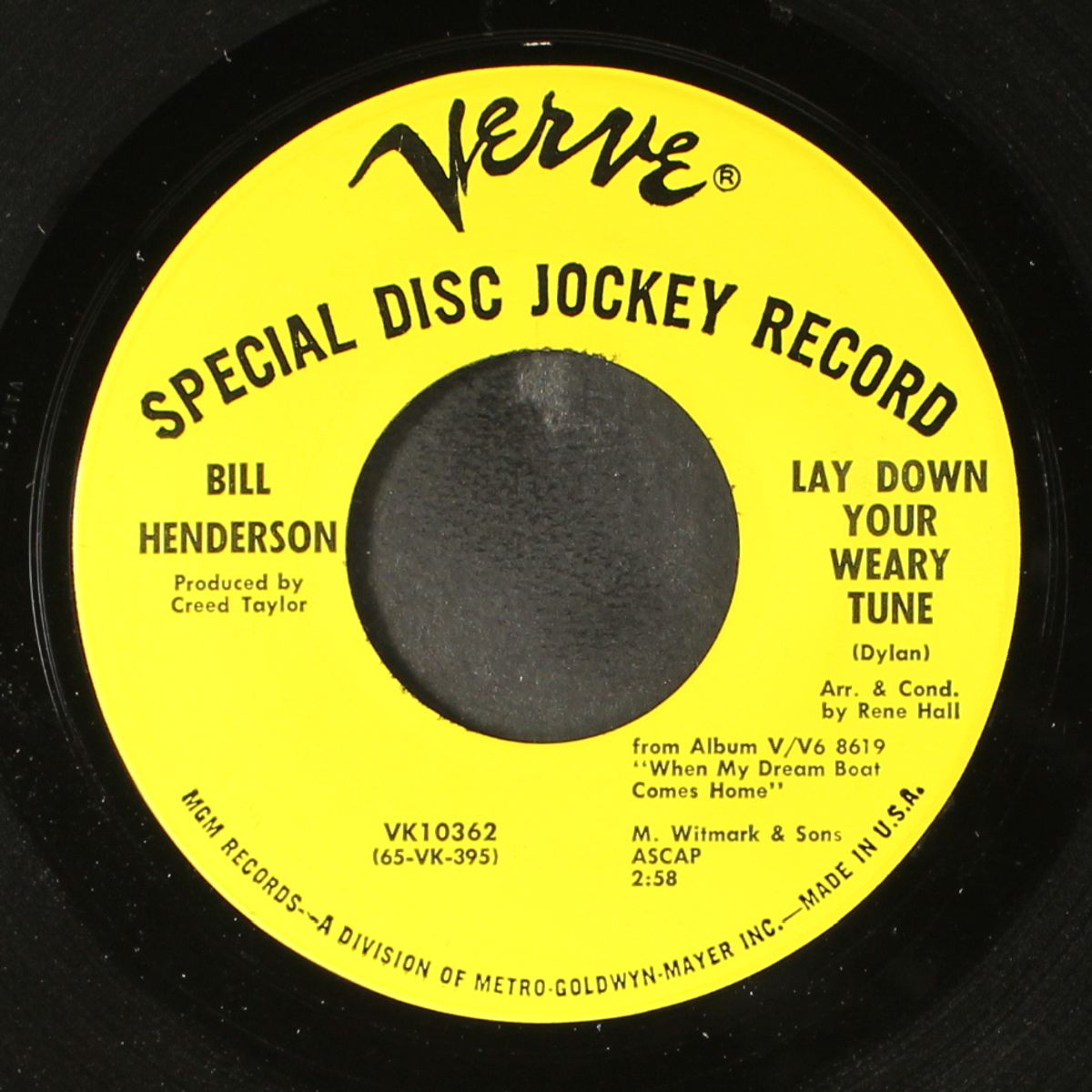 lay down your weary tune / if i could be you by BILL HENDERSON