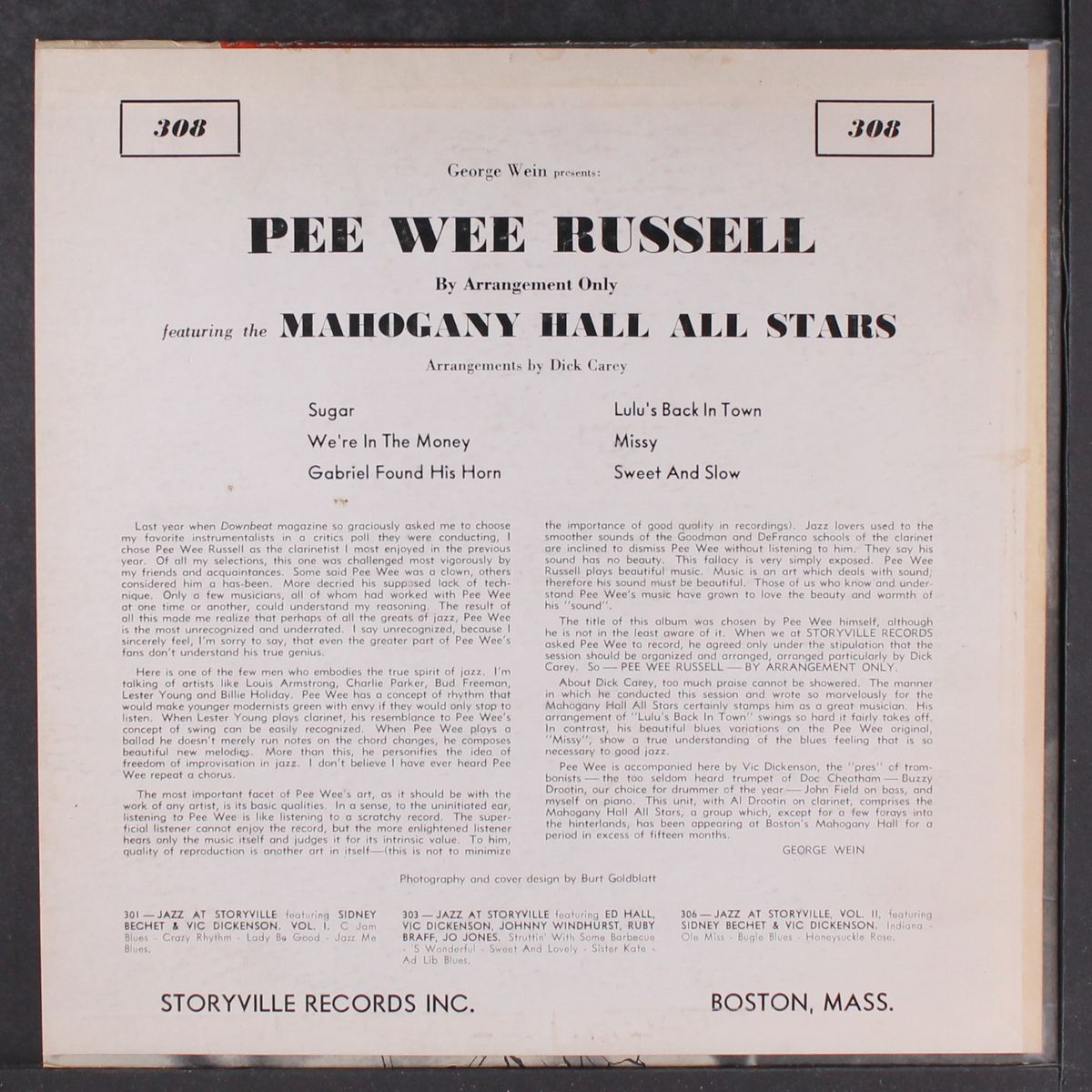 by arrangement only by PEE WEE RUSSELL