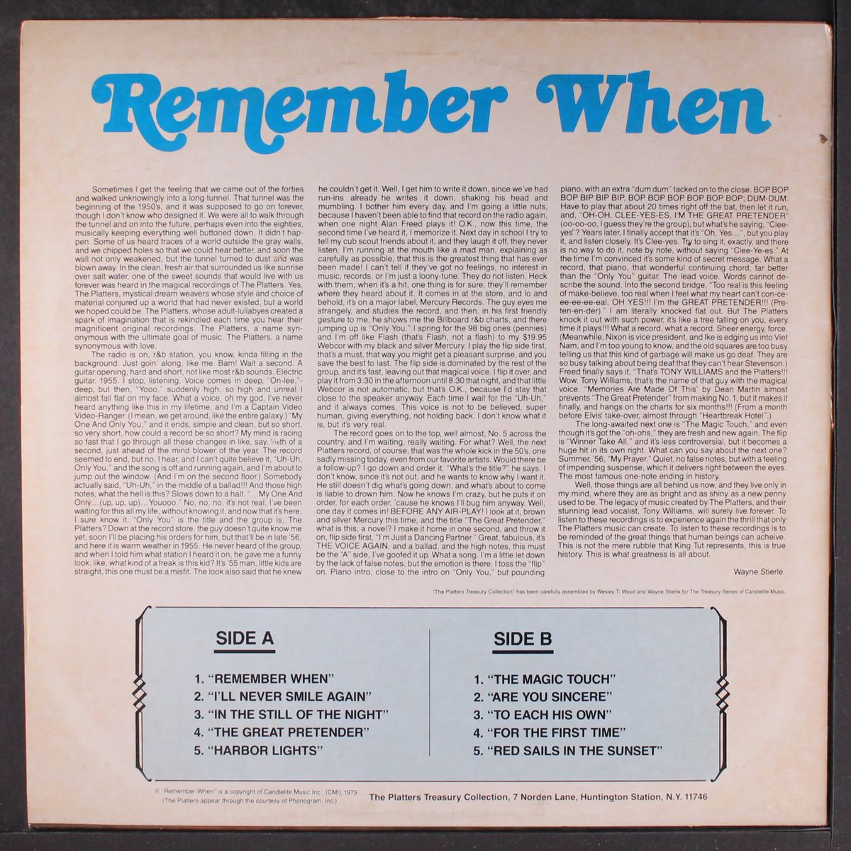 remember when by PLATTERS