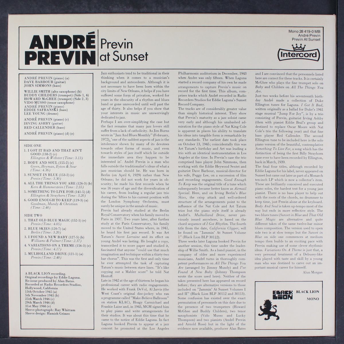 previn at sunset by ANDRE PREVIN