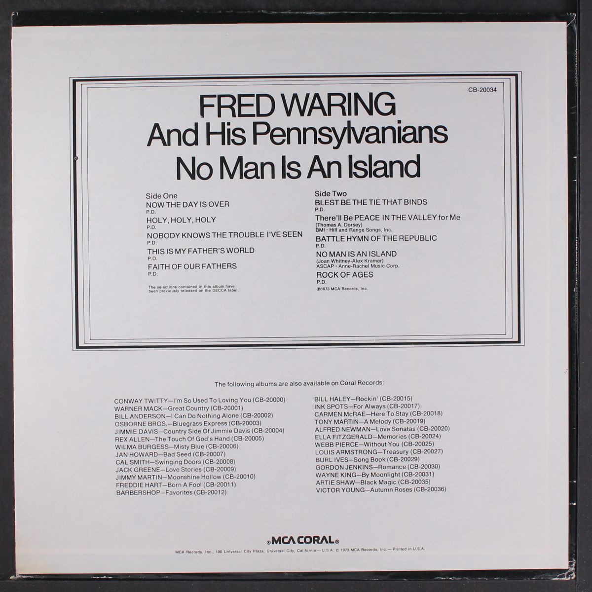 no man is an island by FRED WARING