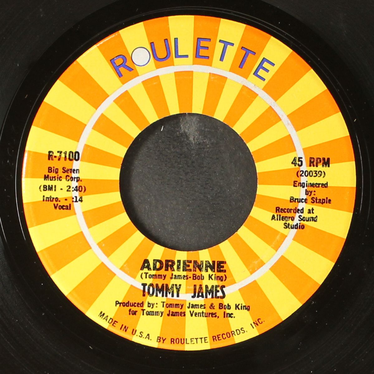 adrienne / light of day by TOMMY JAMES & SHONDELLS