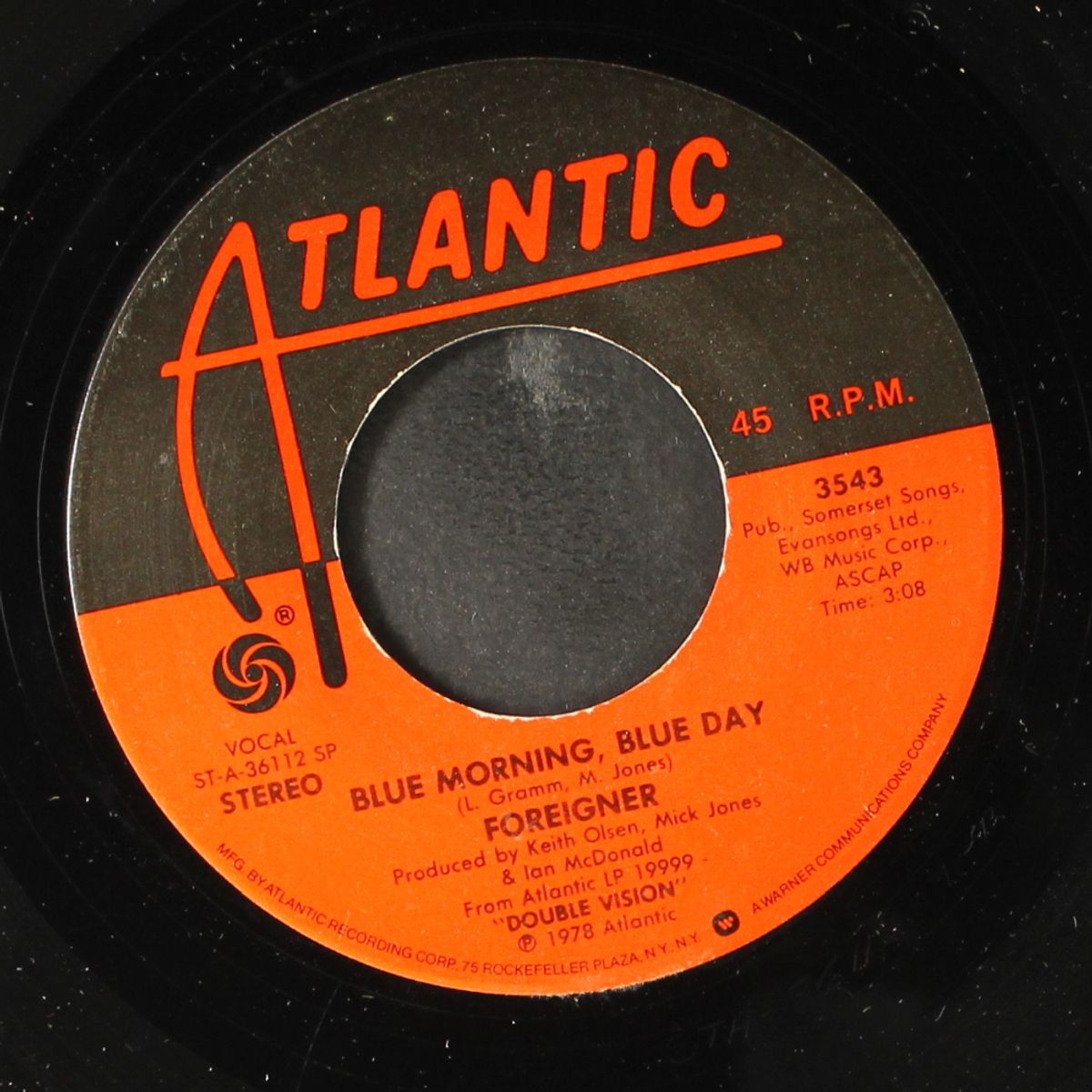 blue morning, blue day / i have waited so long by FOREIGNER